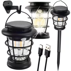   Napelemes kemping lámpa led kerti lámpa usb szürkület mozgásérzékelő