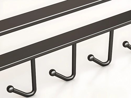 Konyhai akasztós állvány fekete fém 6 horgok edényekhez horgok