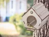 Madárház fából készült madárház fészekrakó doboz laprszerelt, festékkel diy