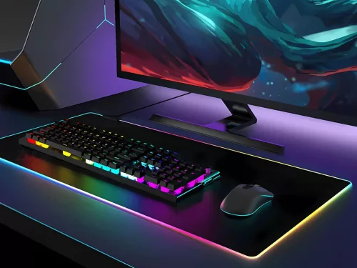 Gaming egérpad megvilágított rgb xxl 90x40 az egér billentyűzet alatt usb