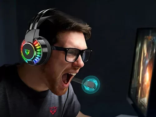 Gaming fejhallgató 7.1 rgb vezetékes fülhallgató mikrofonnal