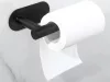 Suport hârtie igienică autoadeziv fără găurire, negru, metalic, tip loft