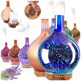   Levegő párásító aromaterápiás aroma diffúzor éjszakai fény rgb 3d