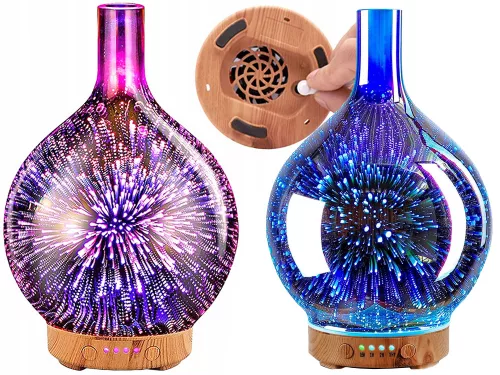 Levegő párásító aromaterápiás aroma diffúzor éjszakai fény rgb 3d
