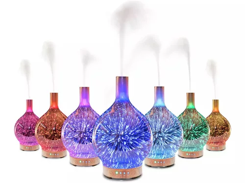 Levegő párásító aromaterápiás aroma diffúzor éjszakai fény rgb 3d