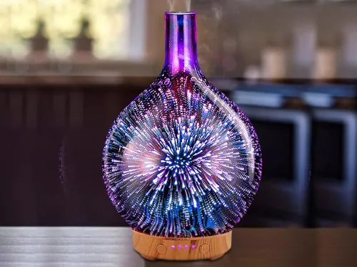Levegő párásító aromaterápiás aroma diffúzor éjszakai fény rgb 3d