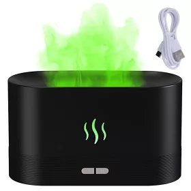   Levegő párásító usb diffúzor led rgb kandalló aroma köd tűz
