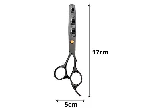 professzionális trimmelő fodrászolló, 17 cm, fekete