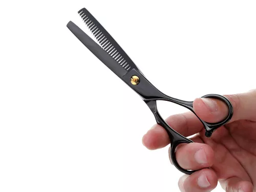 professzionális trimmelő fodrászolló, 17 cm, fekete