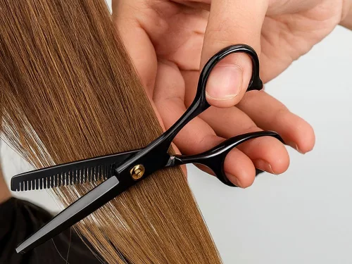 professzionális trimmelő fodrászolló, 17 cm, fekete