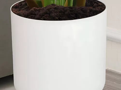 virágcserép lábakon álló, kerti, fehér 28 cm