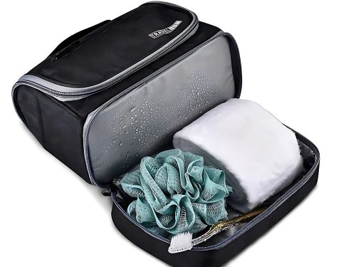 Utazási kozmetikai táska ogranizer horoggal nagy unisex vízálló fekete