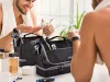Utazási kozmetikai táska ogranizer horoggal nagy unisex vízálló fekete