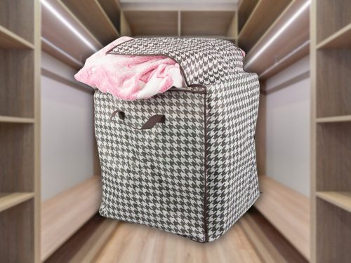 Szekrénytároló szövetből, lenvászon ruha összecsukható, 100 literes
