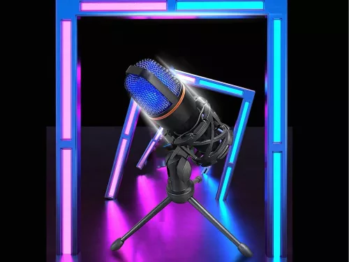 Stúdió mikrofon usb rgb állvány számítógépes stream játékhoz kardioid