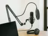 Stúdió mikrofon XLR kapacitív szett állványhoz pop-filter kardioid