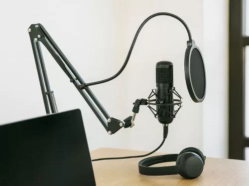 Stúdió mikrofon XLR kapacitív szett állványhoz pop-filter kardioid