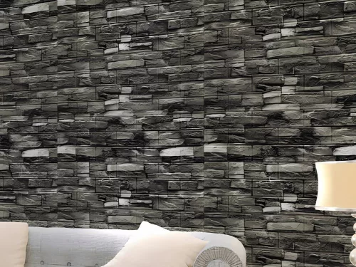 Falpanelek 3d tégla szürke tapéta öntapadós dekoratív hab 70X77cm szürke
