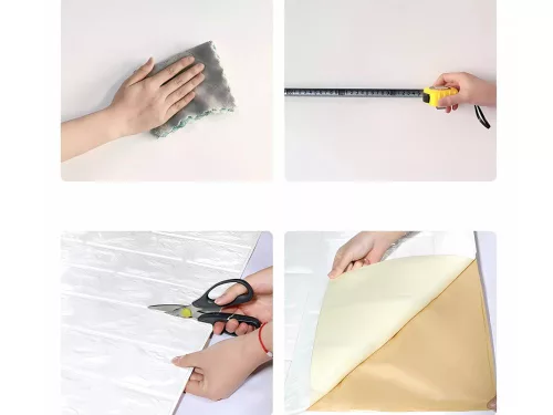 Falpanelek 3d tégla fehér tapéta öntapadós dekoratív hab 70X77cm fehér