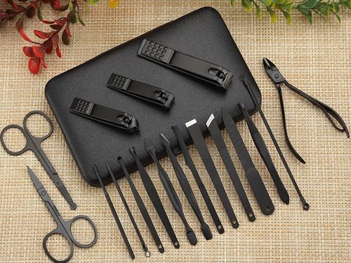 Körömápoló szetek manikűr pedikűr szerszámtáska körmövágó 18 darab