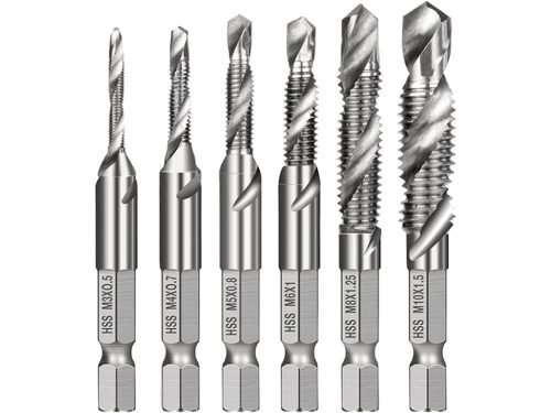 M3-10m hatszögletű menetfúró HSS menetfúró készlet 6 db