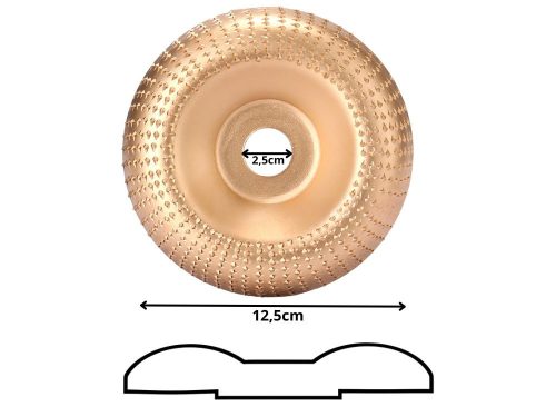 Facsiszoló korong faragáshoz, szöggyalu, arany