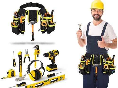 Multifunkciós szerszámöv 22 zseb kalapácstartó