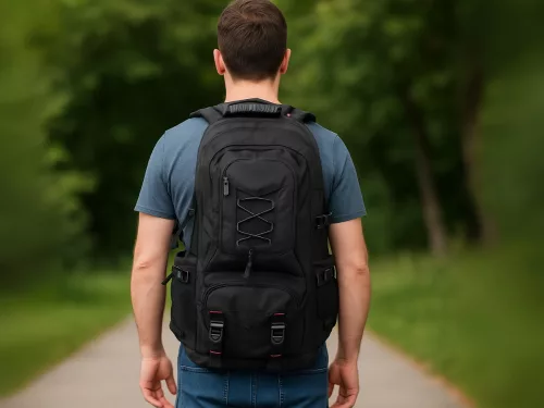 Hátizsák 35l fekete utazás túrázás trekking erős tartós