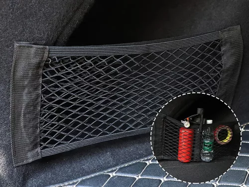 Autó csomagtartó háló stabil tépőzárral az autóüléshez stabil zseb 50x25cm