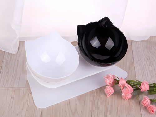 Dupla tál kutyának macskának műanyag tálak k 2x400ml