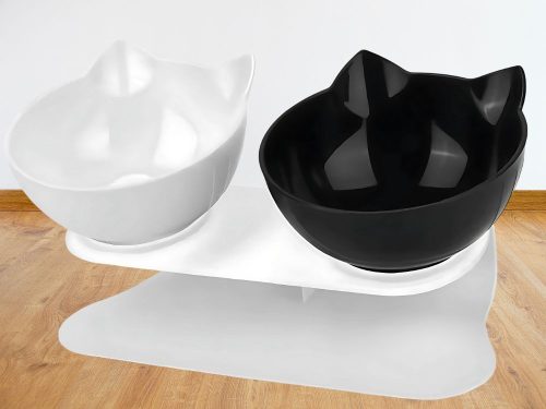 Dupla tál kutyának macskának műanyag tálak k 2x400ml