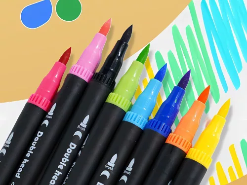 100 színű, kétoldalas akvarell marker készlet + tok