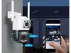 Két objektívvel ellátott kamera, Wi-Fi és 4G, kültéri, forgatható, mozgásérzékelő, IP fehér