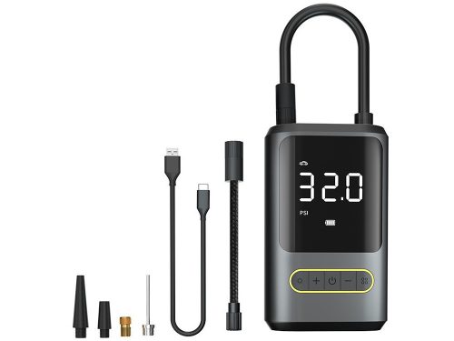 elektromos pumpa kerékpárokhoz és autókhoz kompresszoros 10 bar lcd lámpával