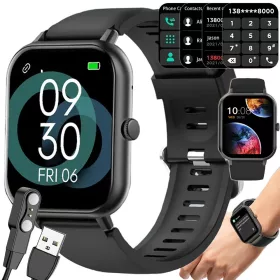   Okosóra női férfi gumiszíj sport Bluetooth hívások fekete