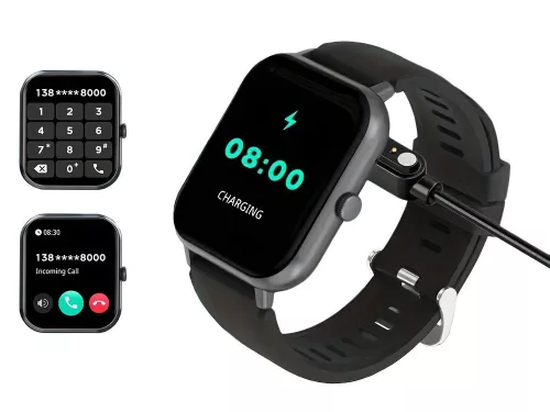 Okosóra női férfi gumiszíj sport Bluetooth hívások fekete