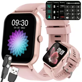   Okosóra női férfi gumiszíj sport Bluetooth hívások rózsaszín
