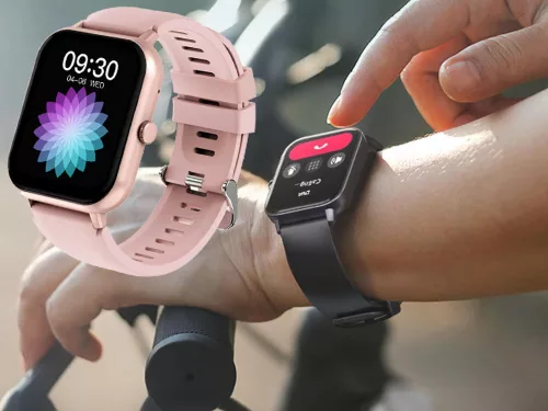 Okosóra női férfi gumiszíj sport Bluetooth hívások rózsaszín