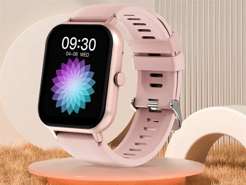 Okosóra női férfi gumiszíj sport Bluetooth hívások rózsaszín