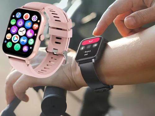 Okosóra női férfi gumiszíj sport Bluetooth hívások rózsaszín