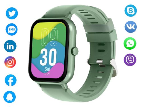 Okosóra női férfi gumiszíj sport Bluetooth hívások zöld