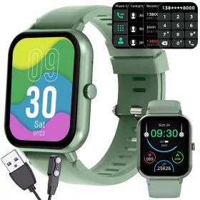   Okosóra női férfi gumiszíj sport Bluetooth hívások zöld