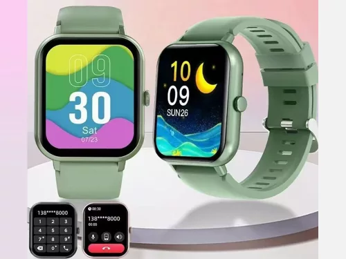 Okosóra női férfi gumiszíj sport Bluetooth hívások zöld