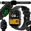 Okosóra női férfi gumiszíj sport Bluetooth hívások fekete