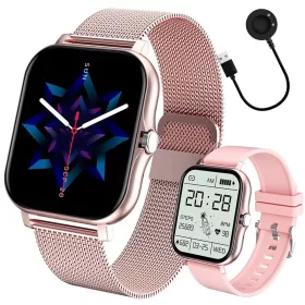   Okosóra női férfi gumiszíj sport Bluetooth hívások rózsaszín