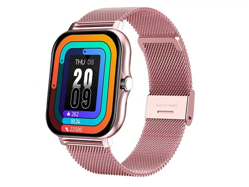 Okosóra női férfi gumiszíj sport Bluetooth hívások rózsaszín