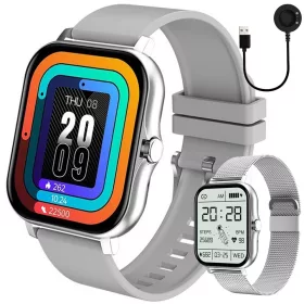   Okosóra női férfi gumiszíj sport Bluetooth hívások szürke