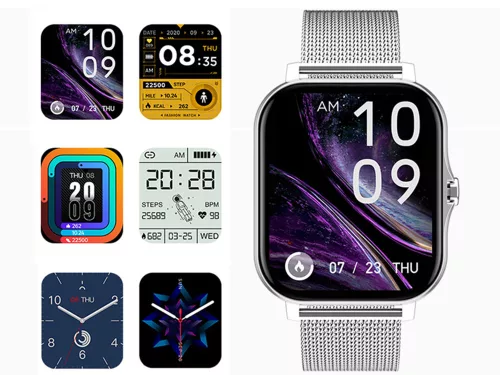 Okosóra női férfi gumiszíj sport Bluetooth hívások szürke