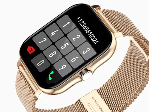 Okosóra női férfi gumiszíj sport Bluetooth hívások arany