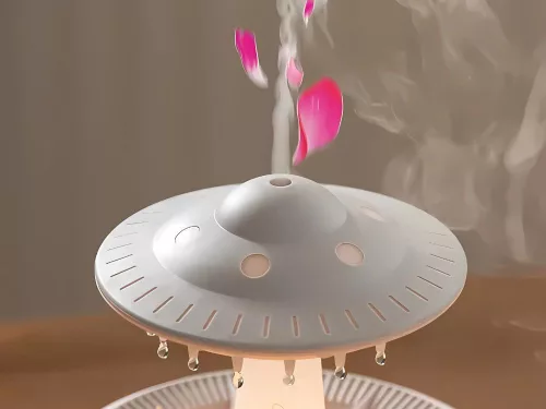 Légnedvesítő illatdiffúzor ufo alakú led lámpa távirányítóval